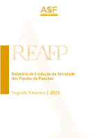 Capa do Relatório de evolução da Atividade dos Fundos de Pensões referente ao 2º trimestre de 2023