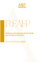 Capa do Relatório de evolução da Atividade dos Fundos de Pensões referente ao 3º trimestre de 2022